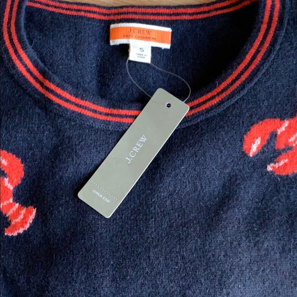 NWT J Crew Cashmere Lobster Sweater - Picture 2 of 2